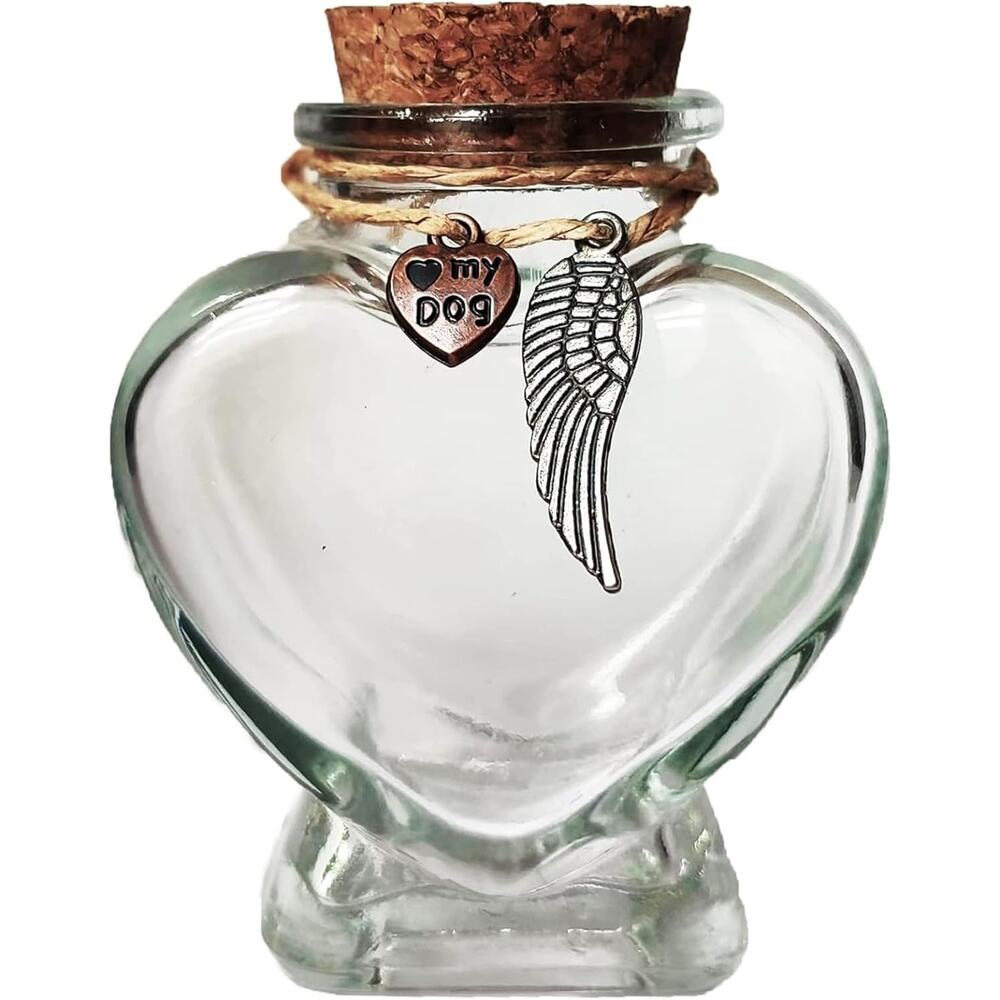 NEW Loving Pet Memorial Glass Vial – Keepsake for Ashes & Fur